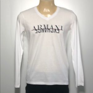 Armani Exchange, long sleeve, white , size M